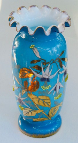 Vase legras opaline bleue - vase,