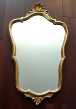 Miroir de BOIS DORE de style baroque italien 67.5 x 41