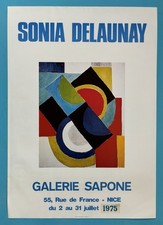 Rare Affiche Originale 1975 Sonia Delaunay Galerie SAPONE Nice