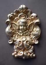  Beautiful little antique angel decoration in repelled brass, putto, angel
