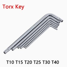 T10 T15 T20 T25 T30 T40 Tamper Proof Torx Star Key Bit Hollow Wrench L-Shape