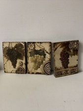 Lot Of 3 Grapes Block Mosaic