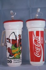 Coca-Cola - GOBELET PLASTIQUE + COUVERCLE ZOO ANTWERPEN 22 CM H BELGE PHOTO R/V
