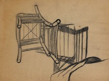 Chaises à dessin anciennes au