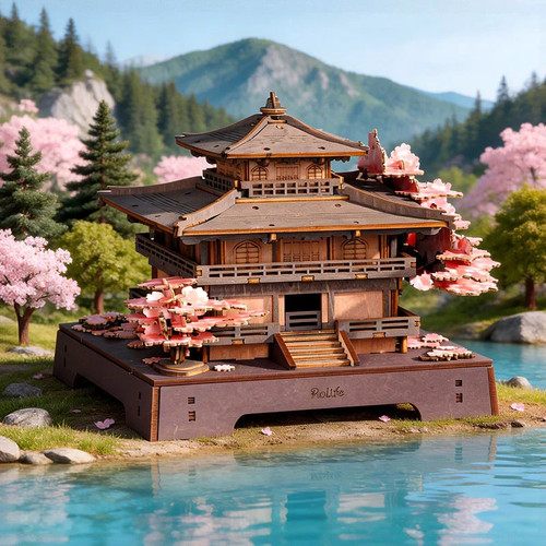 Rolife wooden puzzle sakura - wooden,