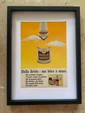◕ Vintage Under Glass Advertising Frame ◕ STELLA ARTOIS ◕ 40 X 30 cm ◕ Year 1960 ◕