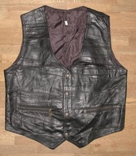 Veste Homme En Cuir Noir Gilet