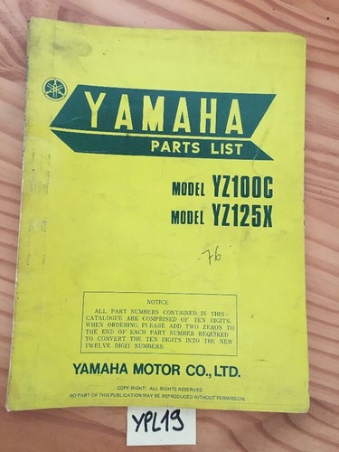 Yamaha yz100c yz125x 100 - yz,