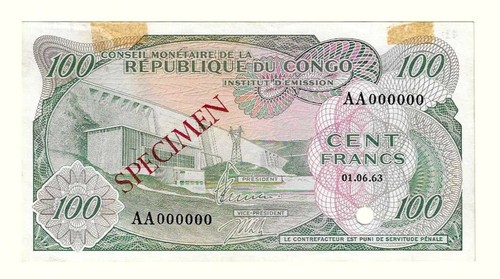 Billet congo belge - belge, 100
