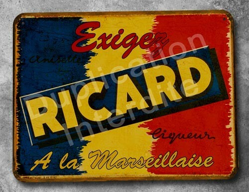 Plaque métal vintage ricard - plaque,
