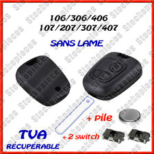 KIT REPARATION CLEF PEUGEOT 307 107 207 307sw / 2 Switch Bouton + Pile /
