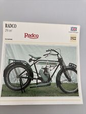 RADCO 250 cm3 1922 carte moto de collection Atlas UK