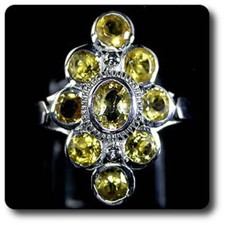 Ring Citrine Silver 925+ Gold
