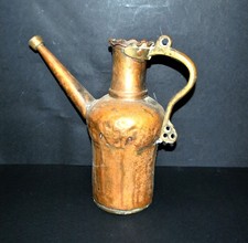 Arrosoir Broc ancien en cuivre et laiton étamé ART POPULAIRE Dinanderie