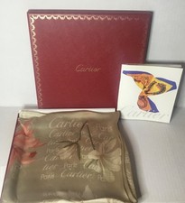 CARTIER VINTAGE FOULARD SILK SCARF MADE IN ITALY W/BOX PARIS PURCHASE