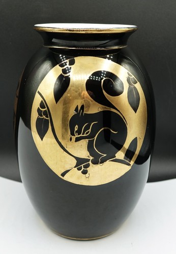 Art deco squirrels vase - art,