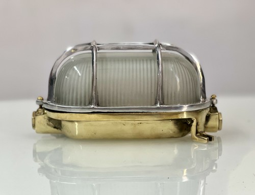 Lampe cloison ovale laiton - cloison, en