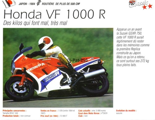 Fiche moto honda 1000 - moto, vf