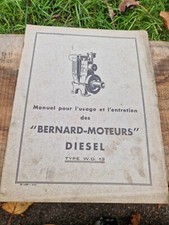 carnet utilisation notice entretien moteur BERNARD type W 13