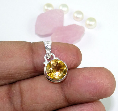 Pendentif charme citrine - pendentif,