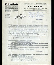 DIJON (21) PRODUITS pour LAITERIE / PRESURE HAUSER CRISTAL "FILCA / Luc PETIT"