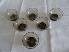 Lot de 6 coupes en verre fumé