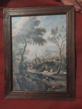 ancien tableau scene de genre