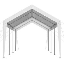 Carport Abri Voiture Extérieur Robuste 3,05x6,09 m Blanc pour Bateau Moto