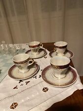 Antique porcelain signed, 19th century, cups and saucer, signed Guy. The Lot of 4.