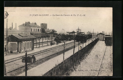 Cpa jean losne - la, gare
