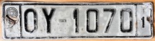 Greece Athens 1972-1983 Series  License Licence Number Plate OY-1070