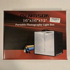 Light Box Photography 16"x16" Portable Photo Shooting Tent with 120 LEDs & 6