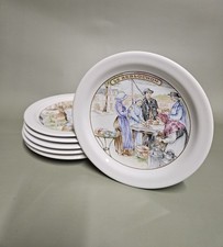 LOT OF 6 VINTAGE REVOL FRANCE PORCELAIN CHEESE PLATES / COLLECTION 