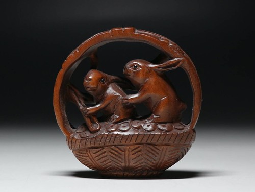 Ancien lapin japonais netsuke - lapin,