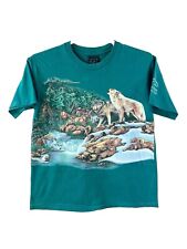 Vintage 90s Wolf Nature Habitat Graphic T-Shirt Medium Mesa Verde National Park