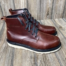 Broken Homme Auburn Jaime Mens Leather Lace-up Ankle Boots Brown Men 8.5 USA NEW
