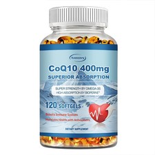 CoQ10 400mg-Ubiquinone High Absorption Coenzyme Q10 Cardiovascular Heart Health