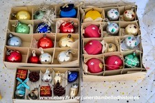 Lot de 34 anciennes boules et décorations de Noël, vintage