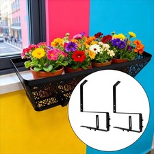 Support Pot de Fleurs Balcon Réglable Fer Noir Sans Perçage Installation