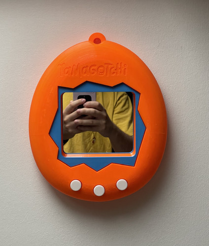 Miroir mural tamagotchi orange - miroir,
