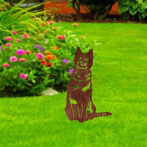 Sculpture chat sur piquet - de,