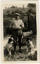 PHOTO ANCIENNE - VINTAGE SNAPSHOT - CHASSE CHASSEUR CHIEN RIEZ - HUNTING DOG 4