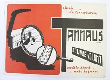 ORIGINAL 1960 AUTOMOBILE SPORTS STEERING WHEEL COVER TANNAUS MAZAMET LEATHER 81