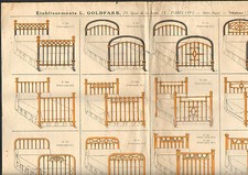 PARIS (XIX°) IRON & COPPER BED & BOX FACTORY ""ETS. L. GOLD COLOR"" N°3