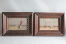 Pair of paintings paintings Georges DJAKELI Swiss boats (68012)