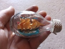 Très Petit Bateau en Bouteille Maquette Bateau Voilier Vintage H.M.S Warrior