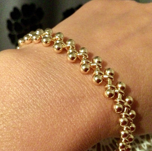 Plaqué 17cm bracelet - plaqué, or-17cm