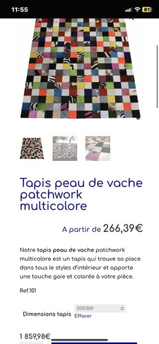 Tapis peau vache tergus - peau,