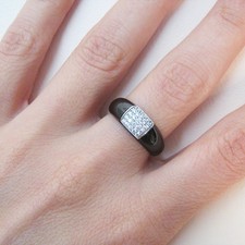 Bague anneau céramique noire