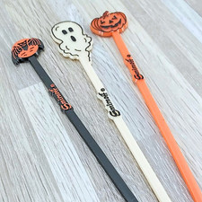 Halloween Swizzle Stir Sticks Vintage Drink Stirrers Smirnoff Lot of 3